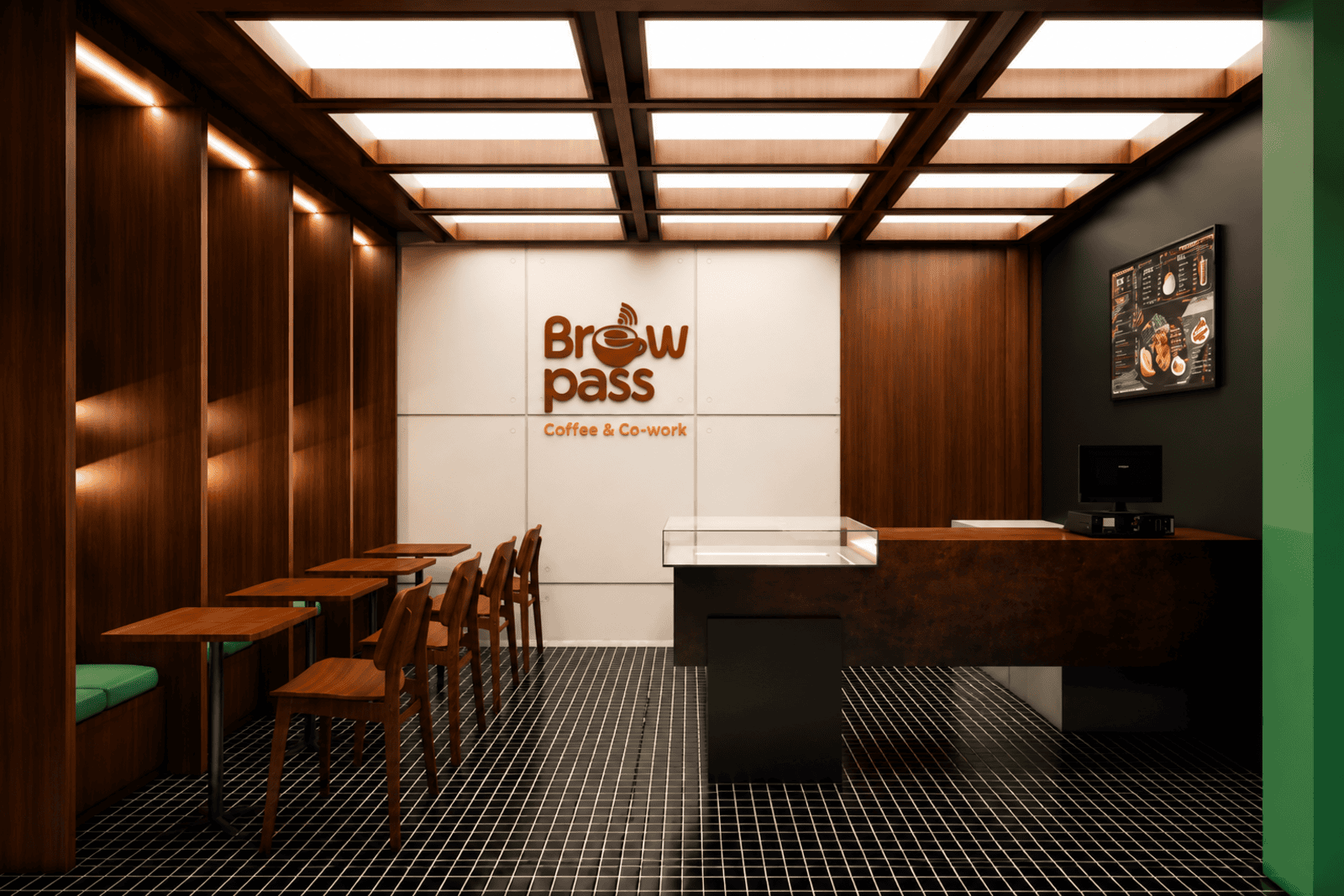 Impel in 2025–2026 — Brewpass — Coffee & Co-work. The newest venture takes shape. A brand built around flexibility, community, and the changing culture of how people work in the remote era.